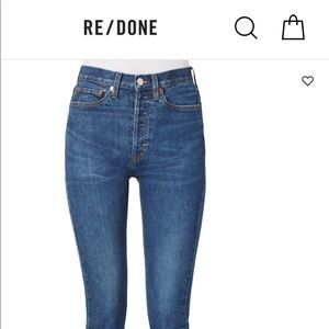 Re/done high rise ankle stretch denim